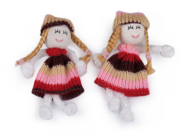 Textilní panenka / nášivka 8 cm