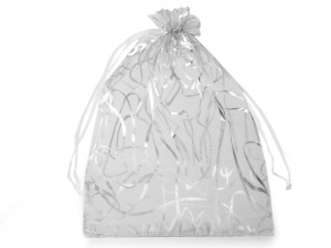 Dárkový pytlík 13,5x18,5 cm organza s ornamenty