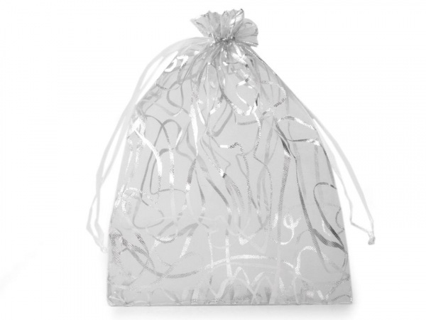 Dárkový pytlík 13,5x18,5 cm organza s ornamenty