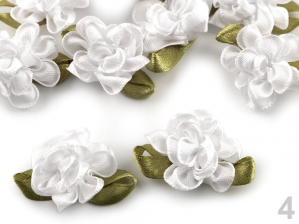 Saténový květ 22x35 mm