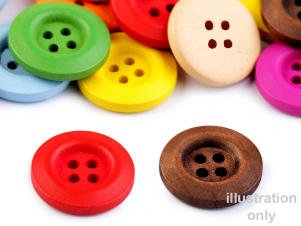 Dřevěný dekorační knoflík čtyřdírkový