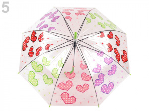 Dívčí průhledný vystřelovací deštník