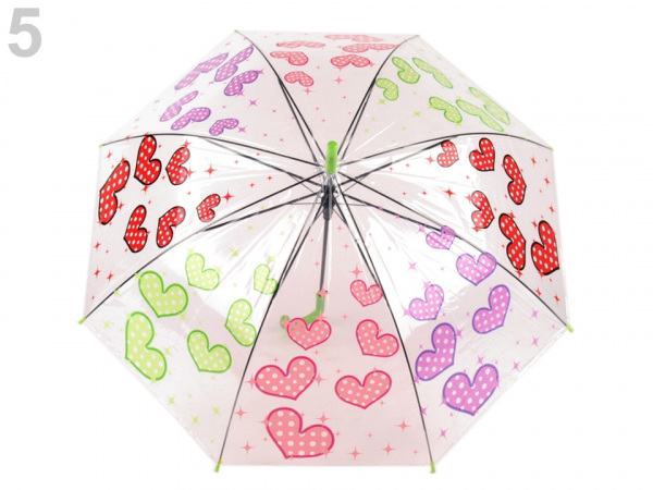 Dívčí průhledný vystřelovací deštník