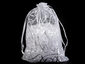 Dárkový pytlík 13,5x18,5 cm organza s ornamenty