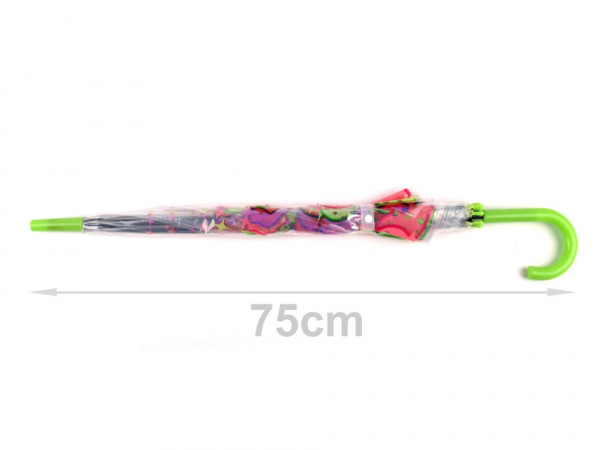 Dívčí průhledný vystřelovací deštník