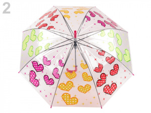 Dívčí průhledný vystřelovací deštník