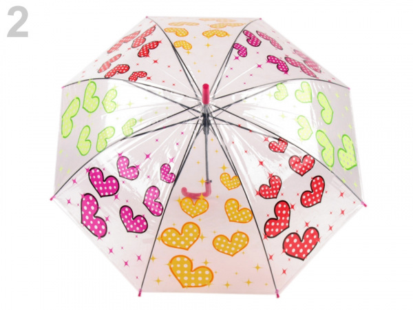 Dívčí průhledný vystřelovací deštník