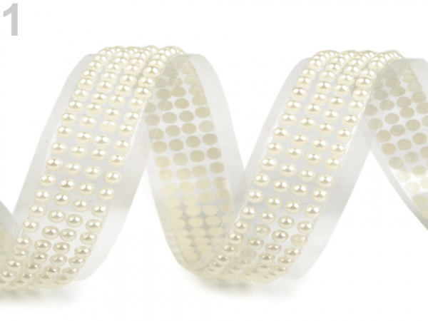 Samolepicí páska šíře 13 mm perly a kamínky