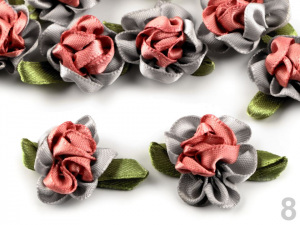 Saténový květ 22x35 mm