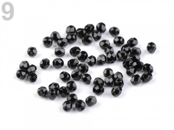 Skleněné korálky broušené ohňovky 3 mm