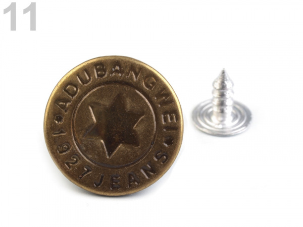 Riflový knoflík Jeans velikost 26"