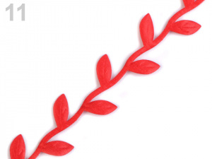 Saténový prýmek šíře 25 mm listy