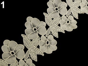 Vyšívaná krajka šíře 14 cm květy