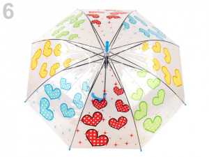 Dívčí průhledný vystřelovací deštník