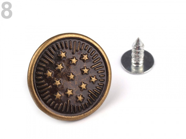 Riflový knoflík Jeans velikost 26"