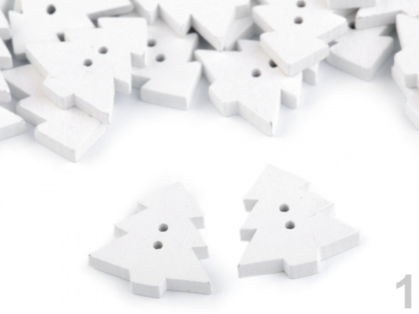 Dřevěný dekorační knoflík stromeček