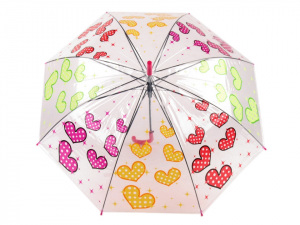 Dívčí průhledný vystřelovací deštník