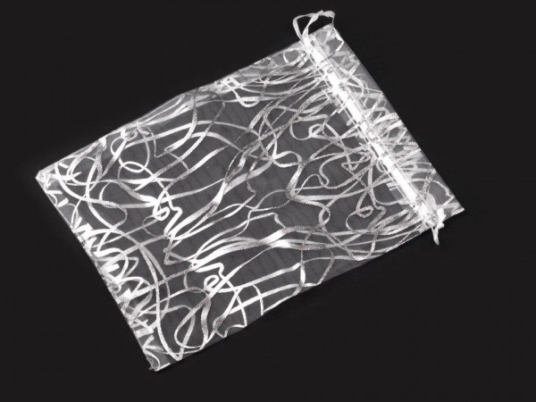Dárkový pytlík 13,5x18,5 cm organza s ornamenty