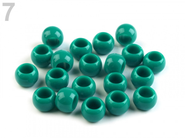 Plastové korálky s velkým průvlekem 7x10 mm