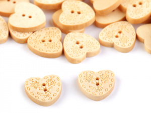 Dřevěný knoflík srdce velikost 24"