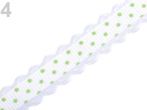 Rypsová stuha s puntíky šíře 15 mm