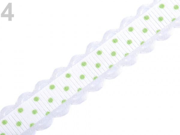 Rypsová stuha s puntíky šíře 15 mm