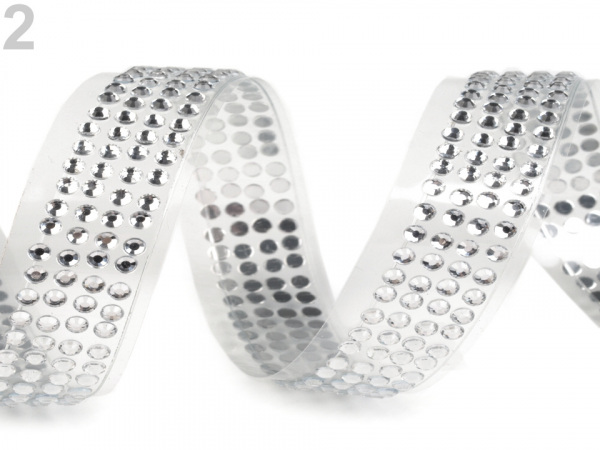 Samolepicí páska šíře 13 mm perly a kamínky