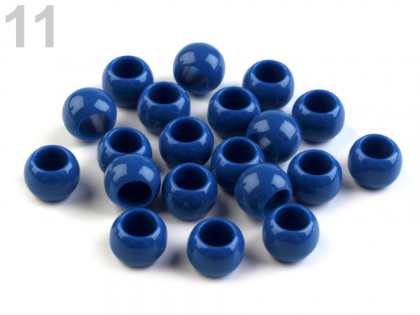 Plastové korálky s velkým průvlekem 7x10 mm