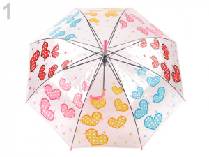Dívčí průhledný vystřelovací deštník