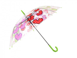 Dívčí průhledný vystřelovací deštník