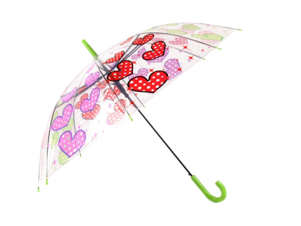 Dívčí průhledný vystřelovací deštník