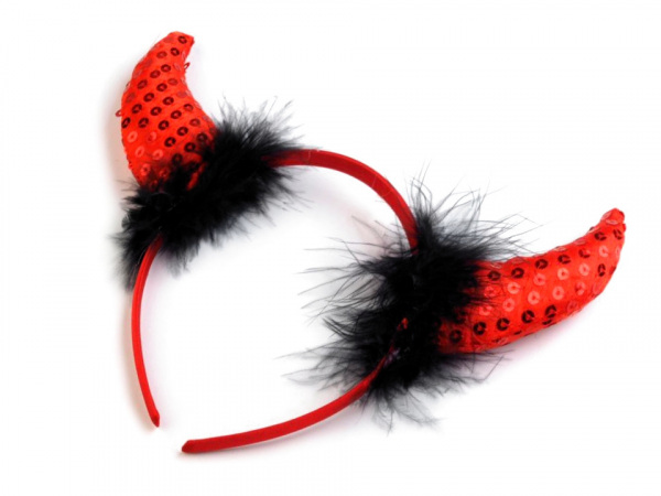 Karnevalová čelenka - čertí rohy