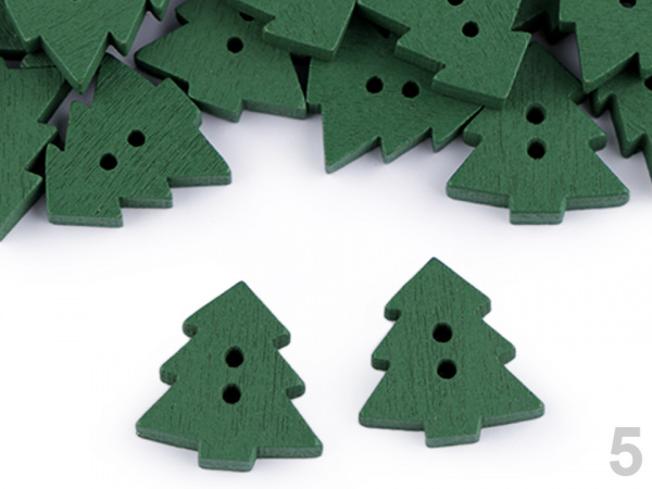 Dřevěný dekorační knoflík stromeček