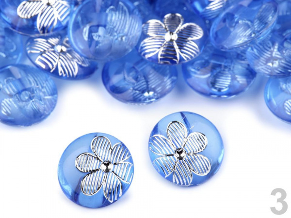 Knoflík květ s kamínkem velikost 24"