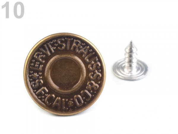 Riflový knoflík Jeans velikost 26"