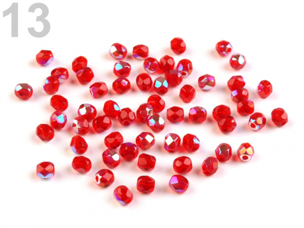 Skleněné korálky broušené ohňovky 3 mm