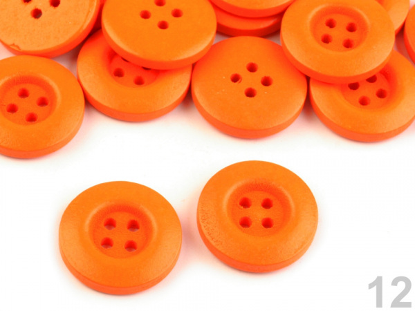 Dřevěný dekorační knoflík čtyřdírkový