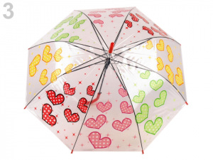 Dívčí průhledný vystřelovací deštník