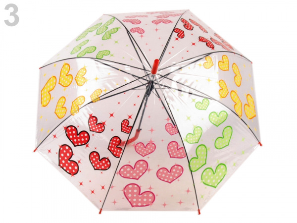 Dívčí průhledný vystřelovací deštník