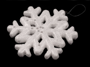 Dekorace vločka Ø10 cm s glitry