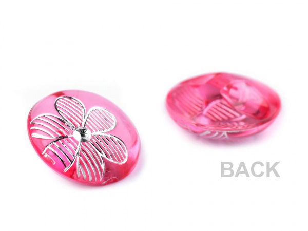 Knoflík květ s kamínkem velikost 24"