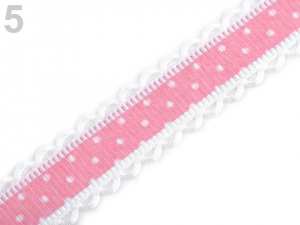 Rypsová stuha s puntíky šíře 15 mm