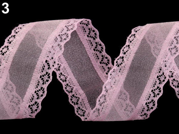 Monofilová stuha s krajkou šíře 39 mm