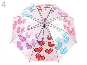 Dívčí průhledný vystřelovací deštník