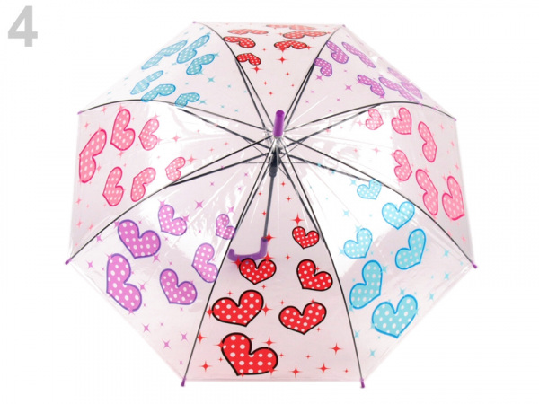 Dívčí průhledný vystřelovací deštník
