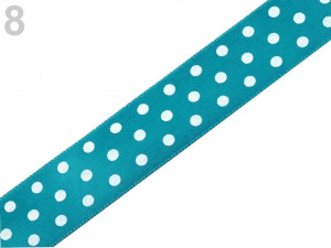 Saténová stuha s puntíky šíře 19 mm