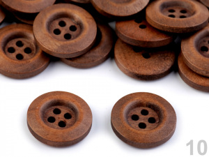 Dřevěný dekorační knoflík čtyřdírkový