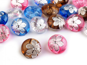 Knoflík květ s kamínkem velikost 24"