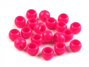 Plastové korálky s velkým průvlekem 7x10 mm