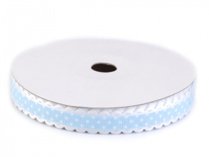 Rypsová stuha s puntíky šíře 15 mm